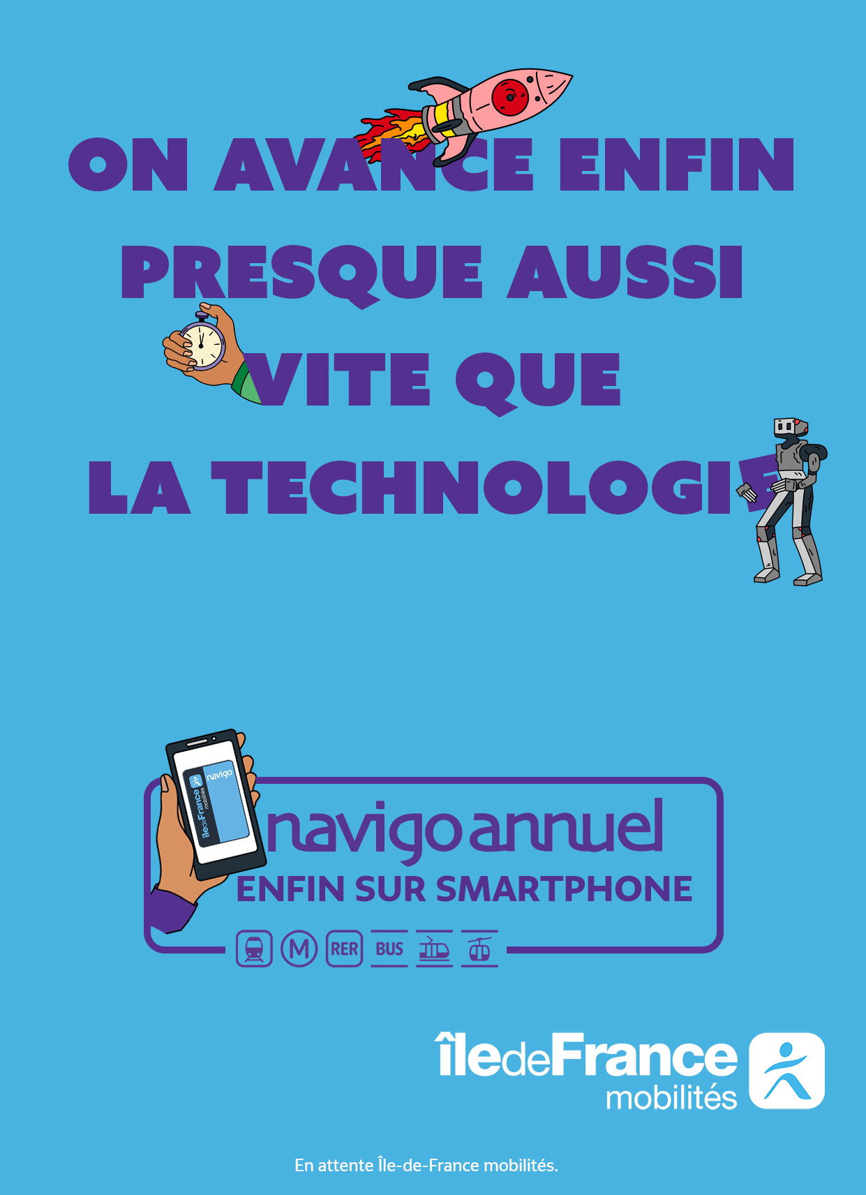 Affiche Île-de-France Mobilités sur la dématérialisation du Navigo annuel