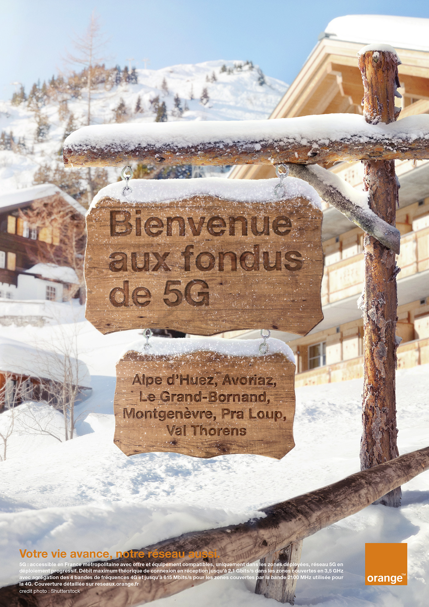 Affiche Orange Bienvenue aux fondus de 5G